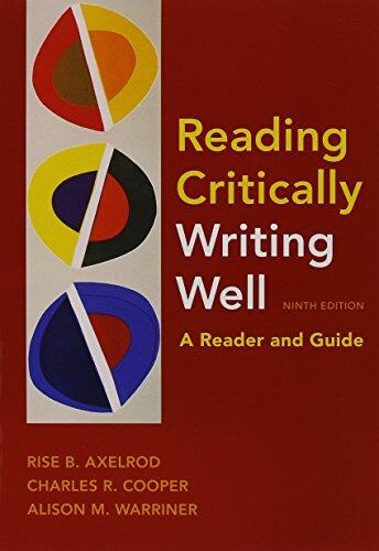 Reading Critically, Writing Well 9e & Commonsense Guide to Grammar and Usage 6e