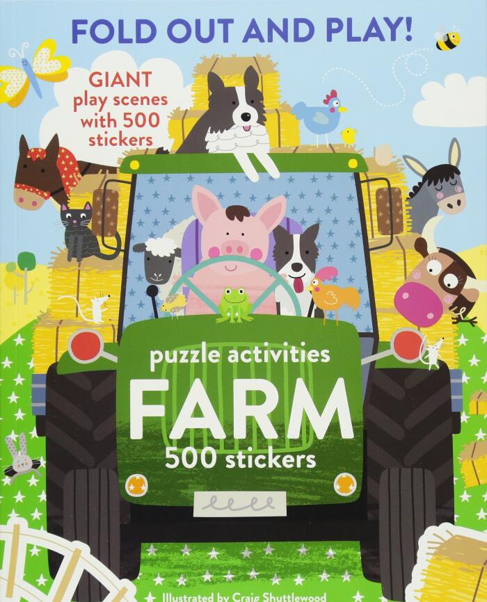 Fold Out and Play Farm: Giant Sticker Scenes, Puzzle Activities, 500 Stickers