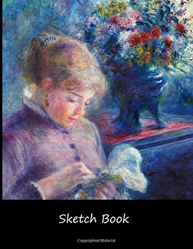 Sketch Book: Renoir Artist Sketching Creative Drawing Art School Class 8.5 x 11 with 110 Blank Pages: Young Woman Sewing