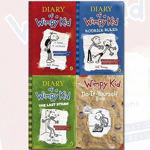 Diary of a Wimpy Kid Jeff Kinney Collection 4 Books Bundle