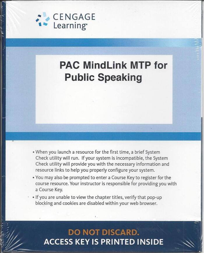 LMS Integrated MindTap Speech, 1 term (6 months) Printed Access Card for Keith/Lundberg’s Public Speaking: Choice and Responsibility, 2nd