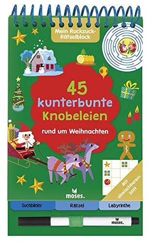 Mein Ruckzuck-Rätselblock: 45 Kunterbunte Knobeleien Rund um Weihnachten