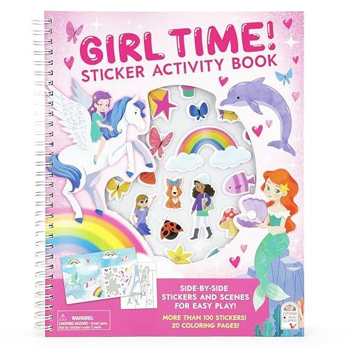 My Awesome Sticker Activity Book - 100 Stickers Including Puffy, 20 Coloring Pages and Spiral Lay-Flat design; Sticker Pages and Scene Side-By-Side for Easy Play