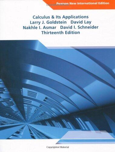 Calculus & Its Applications: Pearson New International Edition