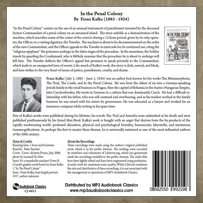 In the Penal Colony - MP3 CD Audiobook in CD jacket