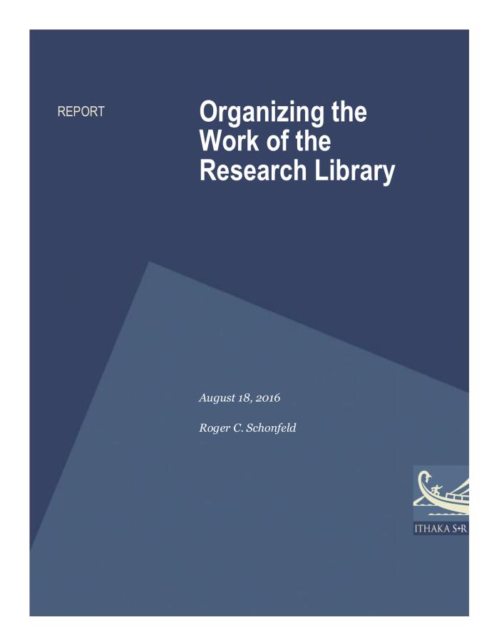 Organizing the Work of the Research Library