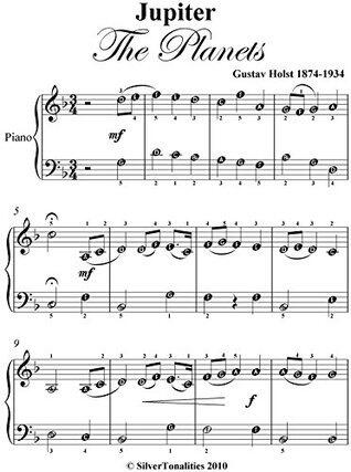 Jupiter The Planets Gustav Holst Easy Piano Sheet Music