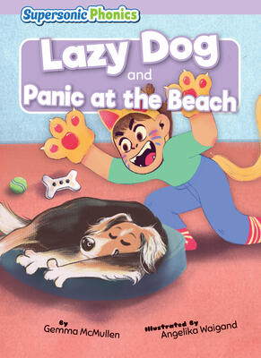 Lazy Dog & Panic at the Beach - Decorable Reading for Grades PreK-4, Developmental Learning for Young Readers - Supersonic Phonics Collection