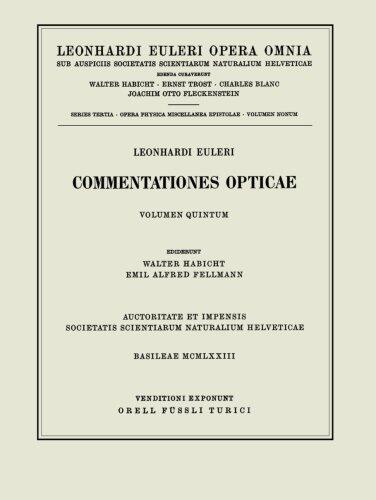 Commentationes opticae 5th part (Leonhard Euler, Opera Omnia, 3 / 9)