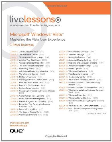 Microsoft Windows Vista: Mastering the Vista User Experience