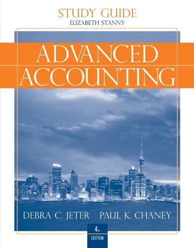 Advanced Accounting: Study Guide with Working Papers in Excel