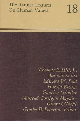 The Tanner Lectures on Human Values 1997