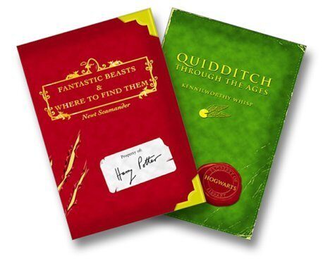Harry Potter Schoolbooks: Quidditch Through the Ages and Fantastic Beasts and Where to Find Them by J. K. Rowling
