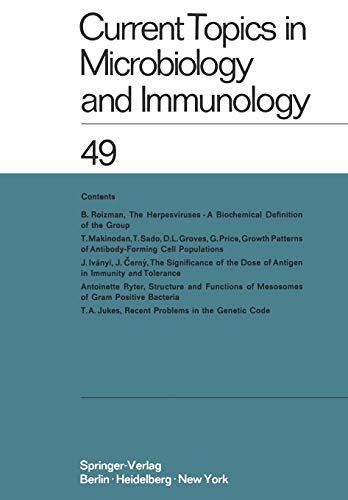 Current Topics in Microbiology and Immunology (Ergebnisse der Mikrobiologie und Immunitätsforschung)