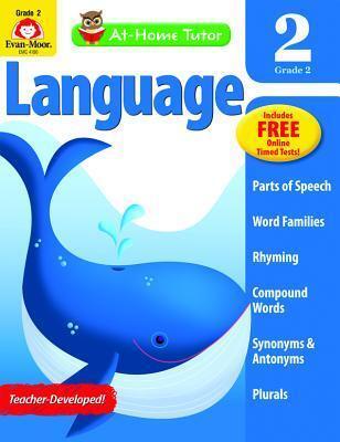 Evan-Moor Language Skills, Grade 2 Workbook: At-Home Tutor, Nouns, Verbs, Adjectives, Parts of Speech, Word Families