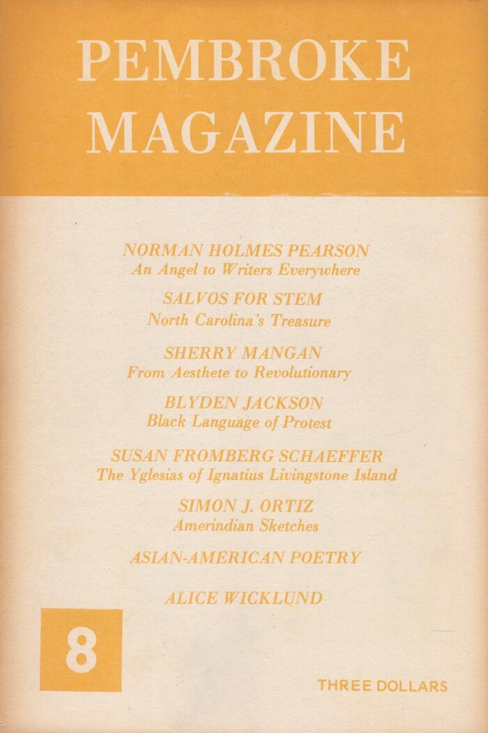 Pembroke Magazine Number Eight (No. 8): Norman Holmes Pearson: An Angel to Writers Everywhere, Asian-American Poetry
