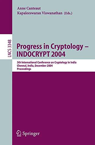 Progress in Cryptology Indocrypt 2004