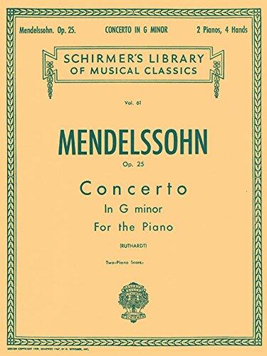 Concerto No. 1 in G Minor, Op. 25: Schirmer Library of Classics (Volume 61) Piano Duet