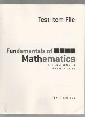 Test Item File: Fundamentals of Mathematics