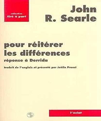 Pour Réitérer Les Différences - Réponse À Derrida