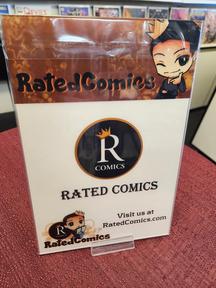 BRZRKR #9 Cover B by Michael Del Mundo sleeved with Rated Comics Acrylic Backer