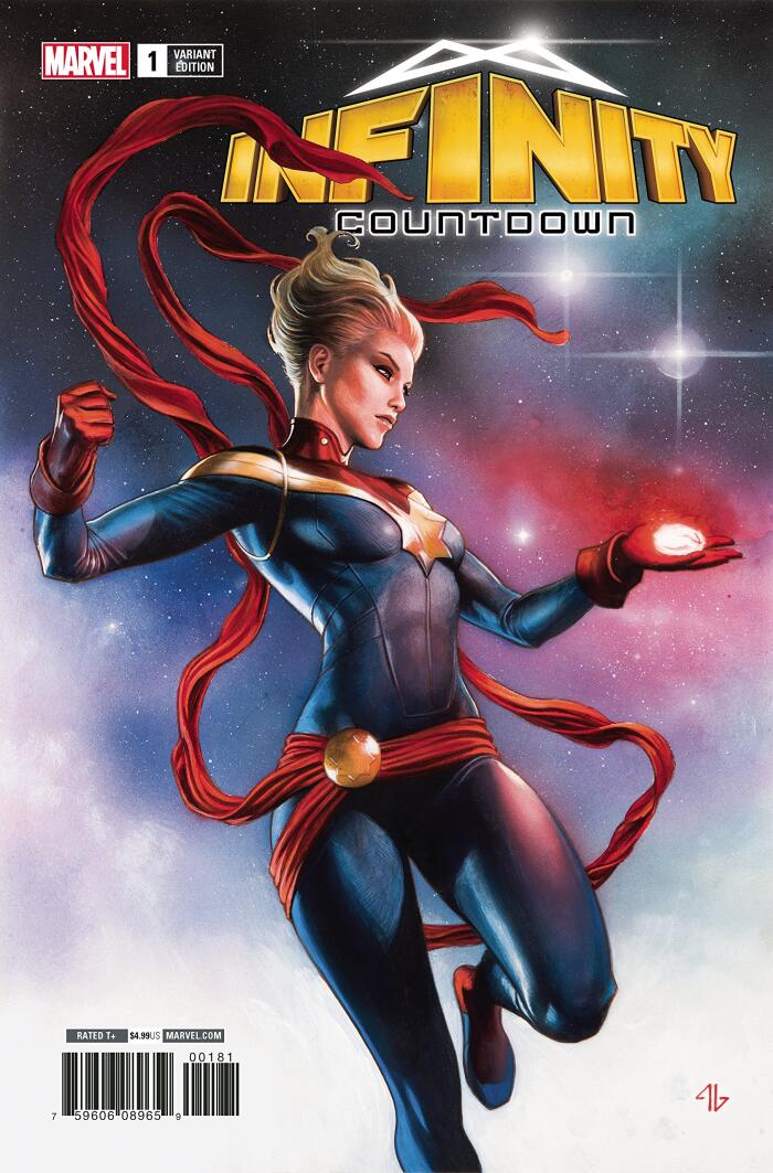 Infinity Countdown #1 (of 5) Adi Granov Captain Marvel Holds an Infinity Stone Variant Cover