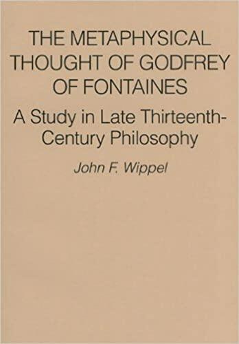 The Metaphysical Thought of Godfrey of Fontaines: A Study in Late Thirteenth-Century Philosophy