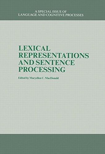 Lexical Representations And Sentence Processing: A Special Issue of Language And Cognitive Processes