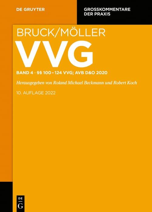 §§ 100-124 VVG: AVB D&O 2020 (Großkommentare der Praxis)