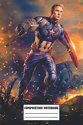 Captain America Notebook : Captain America Journal & Diary : 110 page, Composition book, journal: Soft Glossy Wide Ruled Journal with lined Paper for ... ... gift for boys and girls, Marvel fan