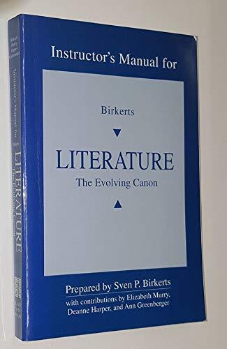 Literature, the Evolving Canon