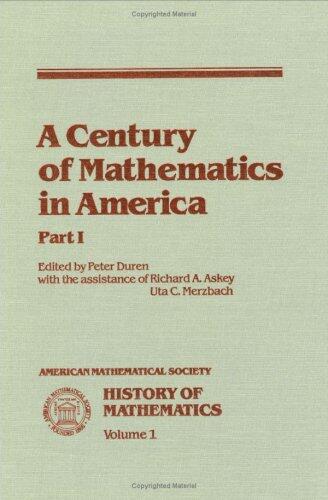 A Century of Mathematics in America (Part 1)