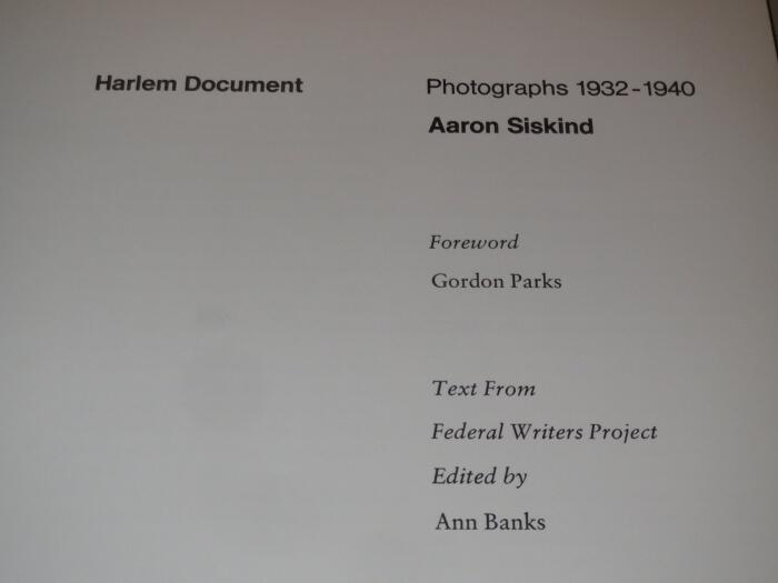 Harlem Document Photographs 1932 1940: Aaron Siskind