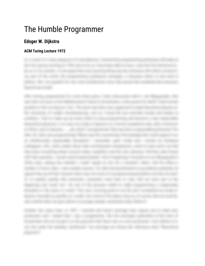 EWD 340: The Humble Programmer