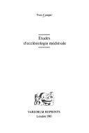 Etudes d'ecclésiologie médiévale (Variorum reprint)