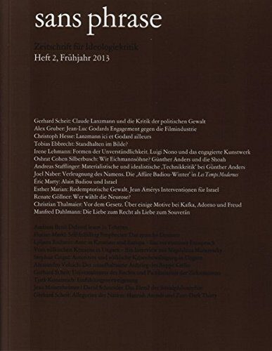 Sans Phrase - Zeitschrift für Ideologiekritik Heft 2, Frühjahr 2013