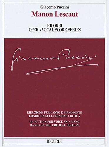 Manon Lescaut Ricordi Opera Vocal Score Series
