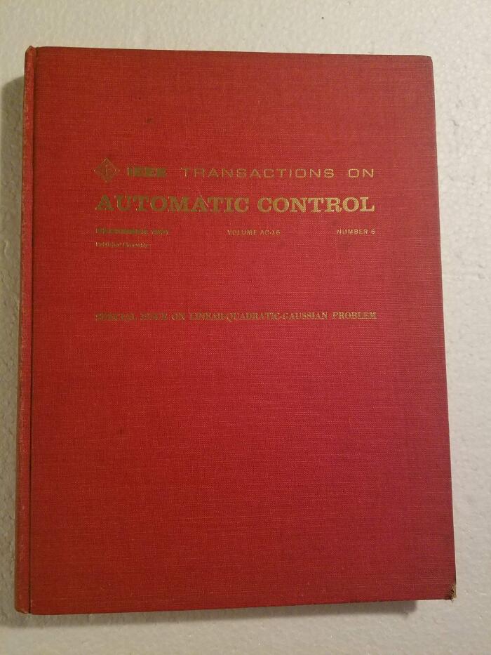 IEEE Transactions on Automatic Control: Special Issue on the Linear-Quadratic-Gaussian Estimation and Control Problem.