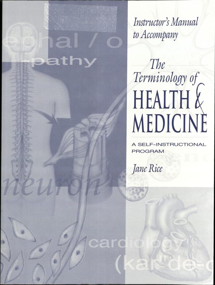 The Terminology of Health & Medicine