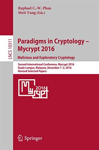 Paradigms in Cryptology – Mycrypt 2016. Malicious and Exploratory Cryptology: Second International Conference, Mycrypt 2016, Kuala Lumpur, Malaysia, December ... Notes in Computer Science Book 10311)