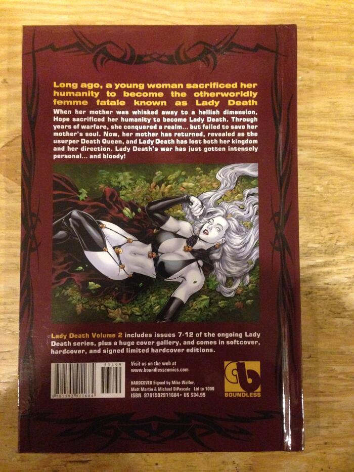 Lady Death (Volume 1 and 2) Hardcover Signed