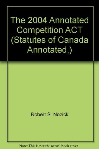 The 2004 Annotated Competition Act