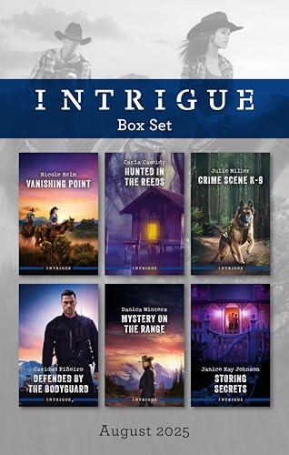 Intrigue Box Set August 2025/Vanishing Point/Hunted In The Reeds/Defended By The Bodyguard/Storing Secrets/Crime Scene K-9/Mystery On The Range