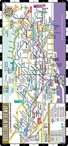 Streetwise Barcelona Metro Map - Laminated Metro Map of Barcelona Spain - Folding pocket size subway map for travel