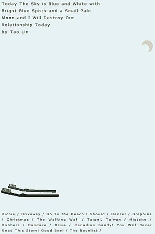 Today the Sky is Blue and White with Bright Blue Spots and a Small Pale Moon and I Will Destroy Our Relationship Today