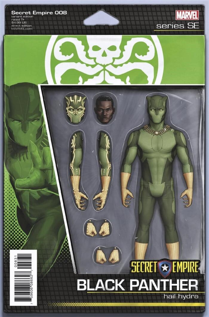 Secret Empire #8 Comic Book with Hail Hydra Black Panther Action Figure Art on Cover by John Tyler Christopher