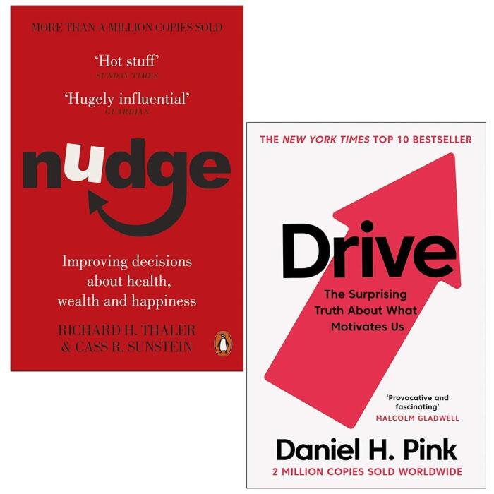 Nudge: Improving Decisions About Health, Wealth and Happiness & Drive: The Surprising Truth About What Motivates Us 2 Books Collection Set