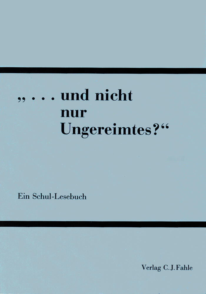 ...und nicht nur Ungereimtes?