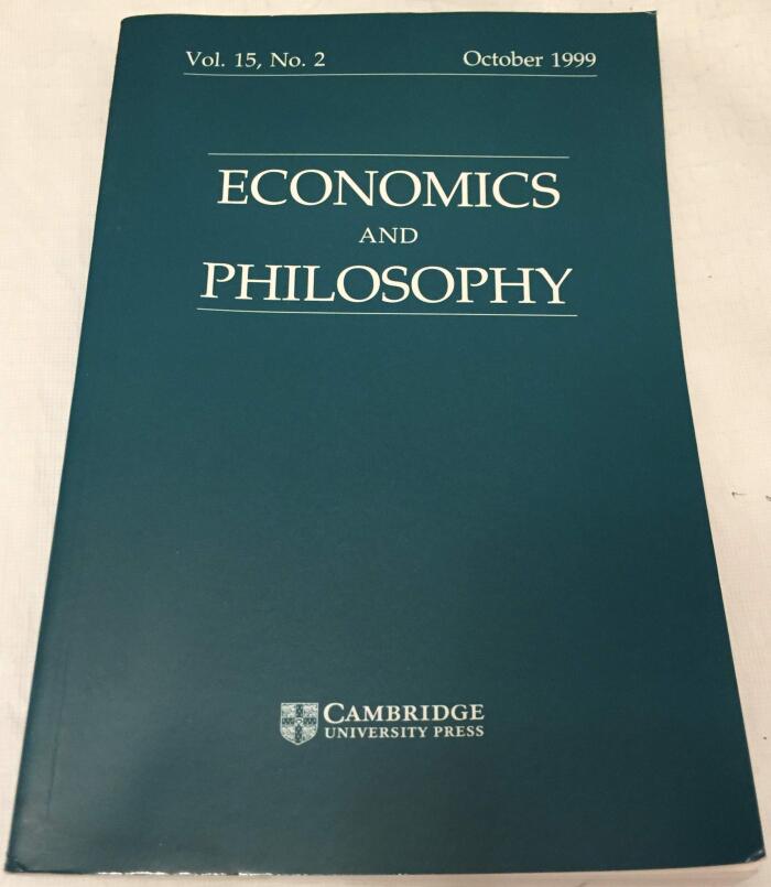 Economics & Philosophy (Vol. 15, No. 2) (October 1999)