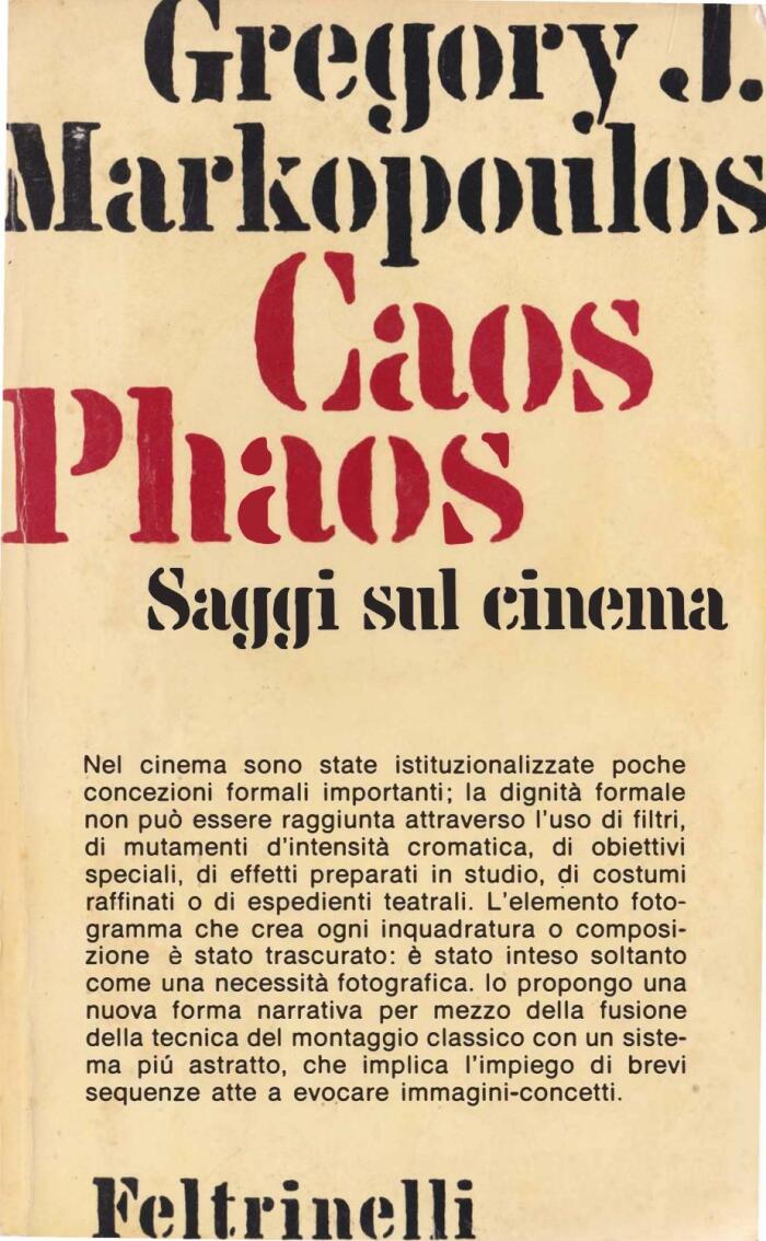 Chaos Phaos. Saggi sul cinema